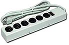  6ft  (1.80 meter) Metal Case 6 Outlet  Surge protector 15A Pole